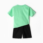 Комплект (футболка/шорты) для мальчика, цвет светло-зелёный, рост 98 см - Фото 4