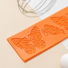 Коврик для айсинга Доляна «Бабочки», силикон, 19×6 см, цвет оранжевый - Фото 2