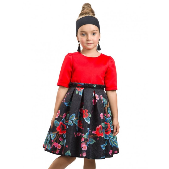 Платье для девочек, рост 104 см, цвет красный