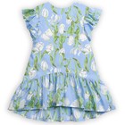 Платье для девочек, рост 110 см, цвет лазурный - фото 109951039