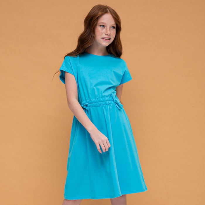 Платье для девочек, рост 116 см, цвет голубой - Фото 1
