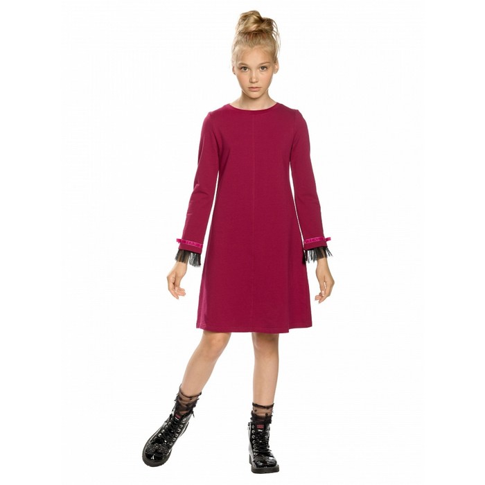 Платье для девочек, рост 116 см, цвет малиновый - Фото 1