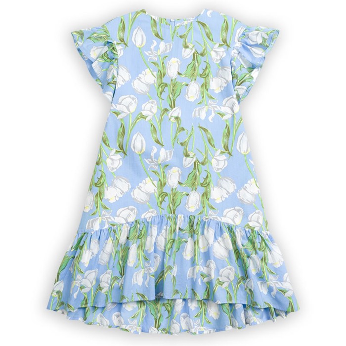 Платье для девочек, рост 128 см, цвет лазурный
