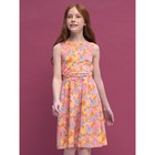 Платье для девочек, рост 134 см, цвет персиковый - фото 109951313