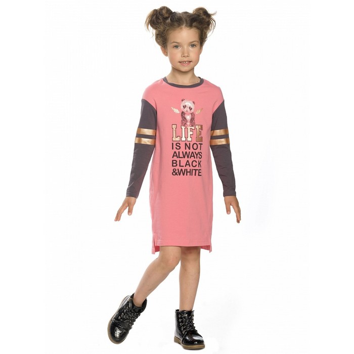 Платье для девочек, рост 86 см, цвет розовый - Фото 1