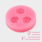 Молд Доляна «Три малых розы», силикон, 4.5 см, розовый - Фото 2