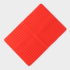 Коврик - антижир для запекания Доляна «Шипы», силикон, 39×27.5 см, красный - Фото 2