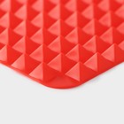 Коврик - антижир для запекания Доляна «Шипы», силикон, 39×27.5 см, красный - Фото 4