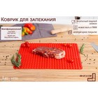 Коврик - антижир для запекания Доляна «Шипы», силикон, 39×27.5 см, красный - Фото 6