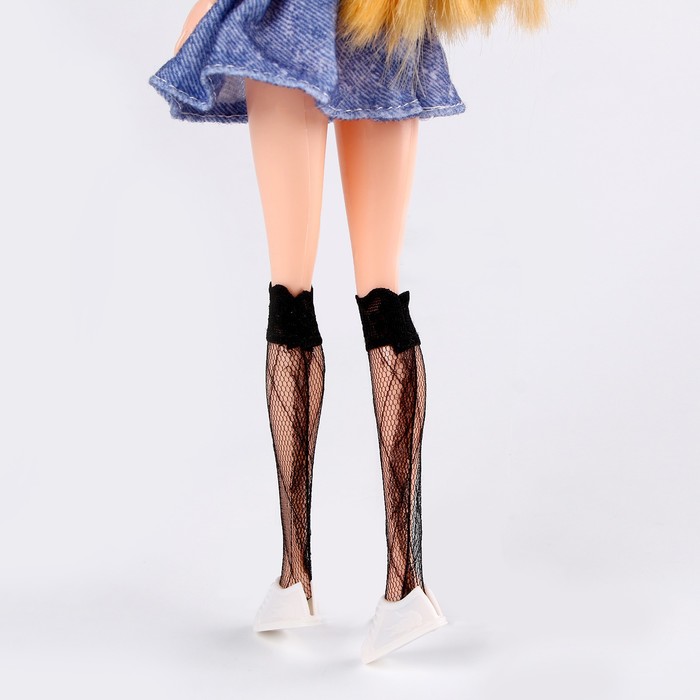 Гольфы для куклы ажурные, цвет чёрный - фото 1907752004