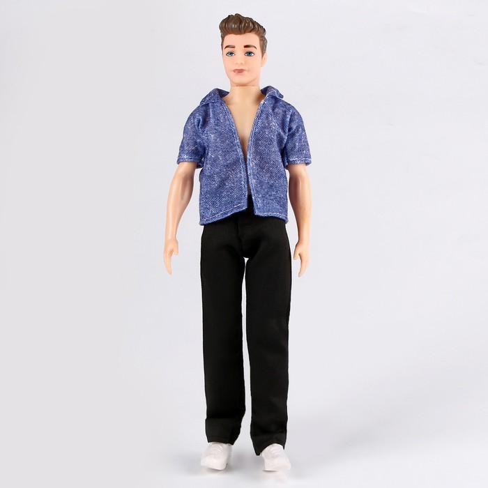 Джинсы для кукол мужчин, длина — 18 см, цвет чёрный - фото 1907752021