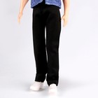 Джинсы для кукол мужчин, длина — 18 см, цвет чёрный - фото 6969620