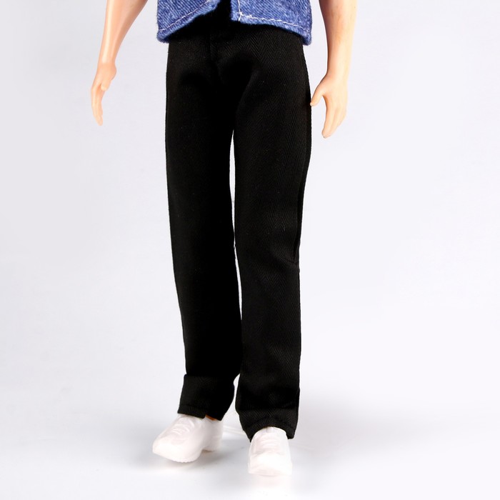Джинсы для кукол мужчин, длина — 18 см, цвет чёрный - фото 1907752022