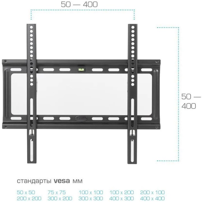 Кронштейн Kromax IDEAL-3W, для ТВ, фиксированный, 22-65", до 50 кг, 23 мм от стены, белый - фото 51435431