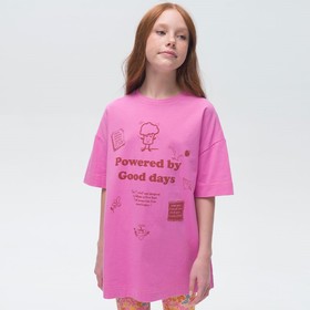 Футболка для девочек, рост 128 см, цвет розовый
