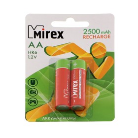 

УЦЕНКА Аккумулятор Mirex, Ni-Mh, AA, HR6-2BL, 1.2В, 2500 мАч, блистер, 2 шт.