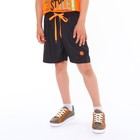 Шорты для мальчика, цвет чёрный/оранжевый, рост 116см - фото 10615672