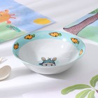 Набор детской посуды из керамики Доляна «Милый зайка», 3 предмета: кружка 230 мл, миска 400 мл, тарелка d=18 см, цвет белый - фото 4383819