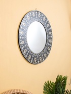 Зеркало, 60 см, дерево, чёрное с орнаментом 7720279