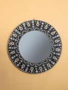 Зеркало, 60 см, дерево, чёрное с орнаментом 7720279