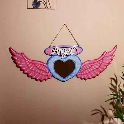 Панно настенное с зеркалом «Ангел», 100×2×58 см, дерево