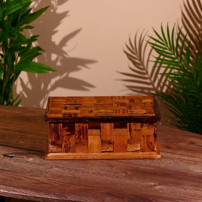 Шкатулка, 25×18×9 см, банановый лист