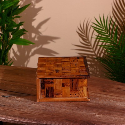 Шкатулка, 25×18×9 см, банановый лист