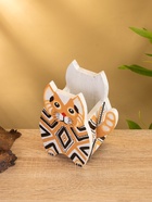 Подставка под ручки «Котик», 12×8×15 см, дерево албезия - Фото 5