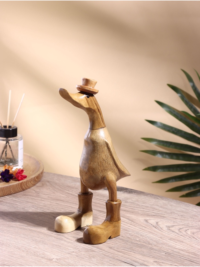 Сувенир «Утка в шляпке», 27 см, дерево - Фото 1