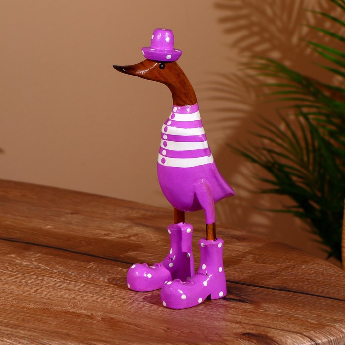 Сувенир «Утка в сиреневом», 27 см, дерево