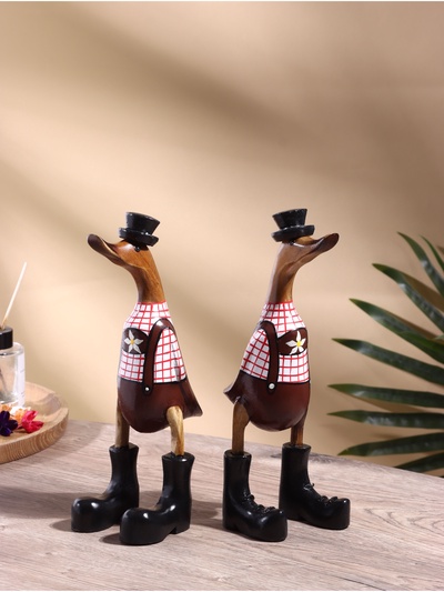 Сувенир «Утка-фермер», 27 см, дерево, МИКС