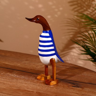 Сувенир «Утка в тельняшке», 25 см, дерево