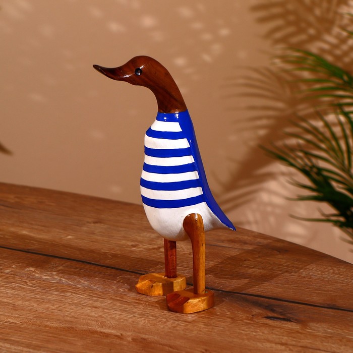 Сувенир «Утка в тельняшке», 25 см, дерево - Фото 1