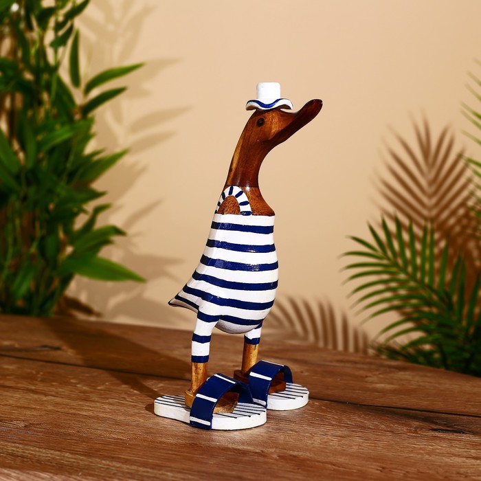 Сувенир «Утка на пляже», 27 см, дерево - Фото 1