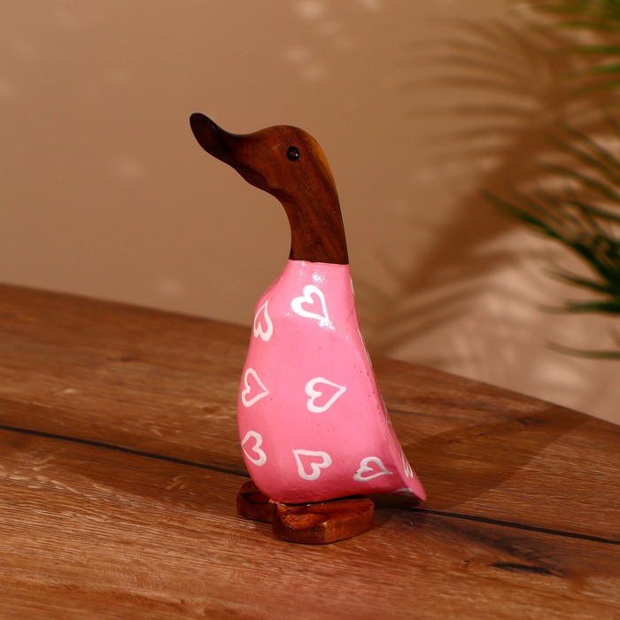 Сувенир «Утка в розовом», 20 см, дерево