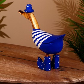 Сувенир «Уточка в синем», 25×7×25 см, дерево