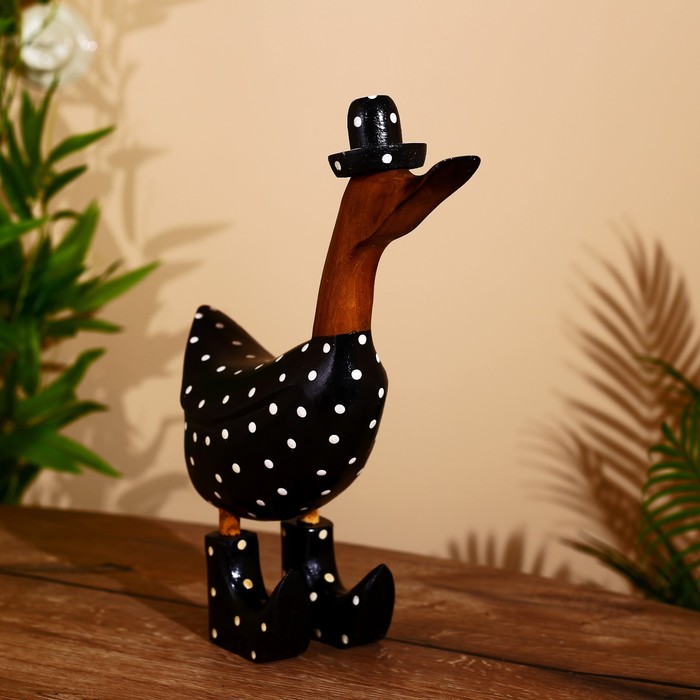 Сувенир «Уточка в чёрном», 23×8×23 см, дерево