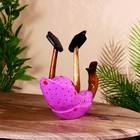 Подставка под бутылку "Уточка в сиреневом" дерево 30х20х25 см - Фото 4