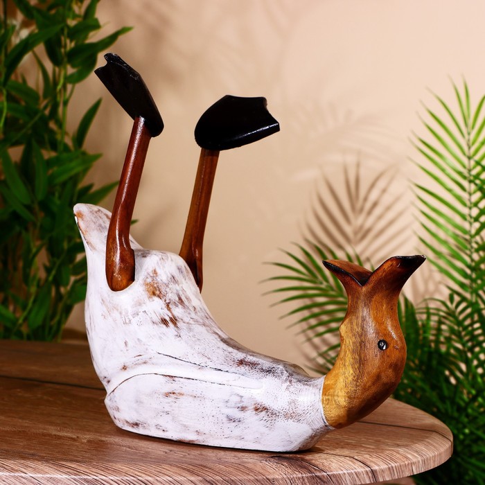 Подставка под бутылку «Уточка в белом», 34×17×28 см, дерево - Фото 1