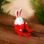 Сувенир "Кролик" висячие лапки, дерево 20 см, красный - фото 6971577