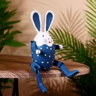 Сувенир "Кролик" висячие лапки, дерево 20 см, синий - фото 319583989
