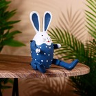Сувенир "Кролик" висячие лапки, дерево 20 см, синий - Фото 2