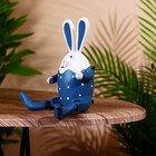 Сувенир "Кролик" висячие лапки, дерево 20 см, синий - Фото 3