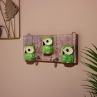 Вешалка «Совушки», 30 см, 2 крючка, дерево - Фото 2