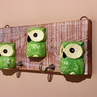 Вешалка «Совушки», 30 см, 2 крючка, дерево - Фото 3