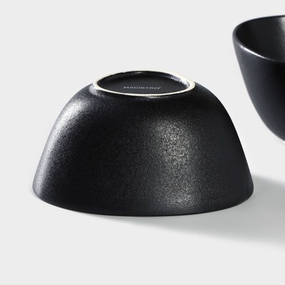 Салатники Magistro Carbon, набор 2 шт., 300 мл, 12×10.5 см, фарфор, чёрный