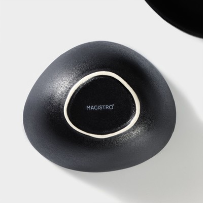 Салатники Magistro Carbon, набор 2 шт., 300 мл, 12×10.5 см, фарфор, чёрный