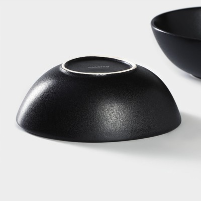 Салатники Magistro Carbon, набор 2 шт.,15.5×13.5 см, фарфор, чёрный