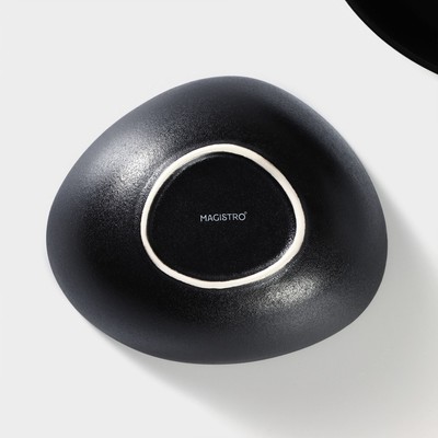 Салатники Magistro Carbon, набор 2 шт.,15.5×13.5 см, фарфор, чёрный