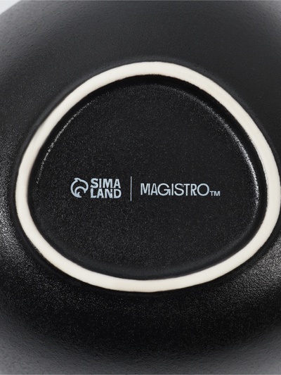 Салатники Magistro Carbon, набор 2 шт.,15.5×13.5 см, фарфор, чёрный